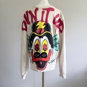 Genuine Authentic Garments Run It Up Duck Graphic Sweatshirt Cream Unisex S